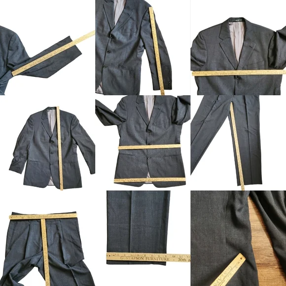 Hugo Boss VTG 2 Piece Suit jacket & Pants Set Einstein Sigma US 100% Virginia Wo